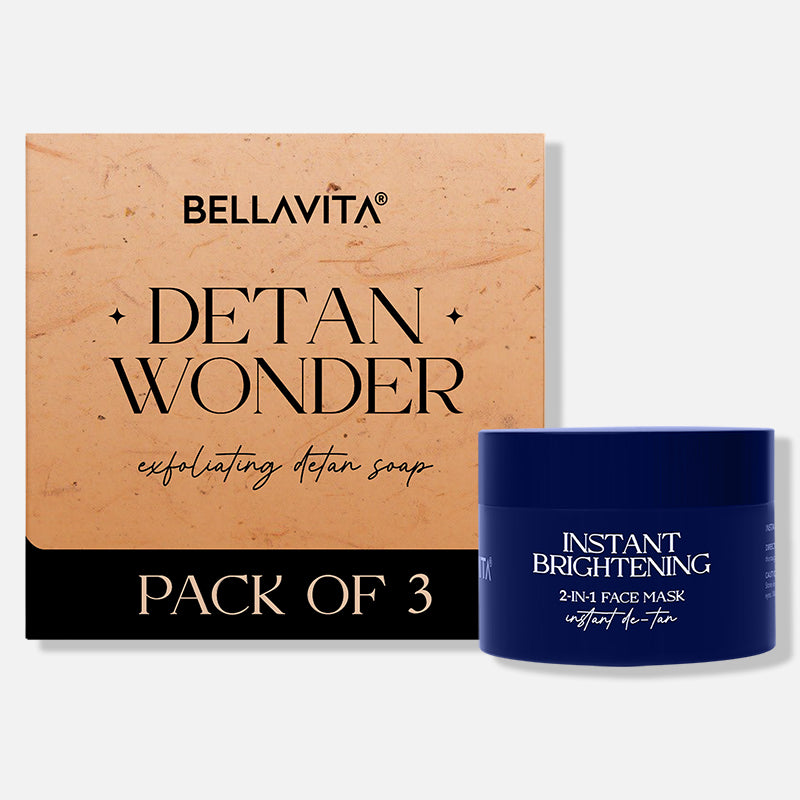 (De-tan Duo) De-tan Soap Pack of 3 + Instant Brightening Mask