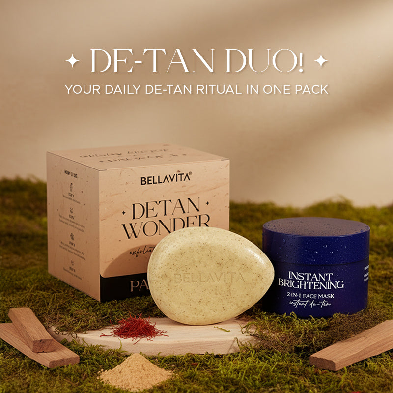 (De-tan Duo) De-tan Soap Pack of 3 + Instant Brightening Mask