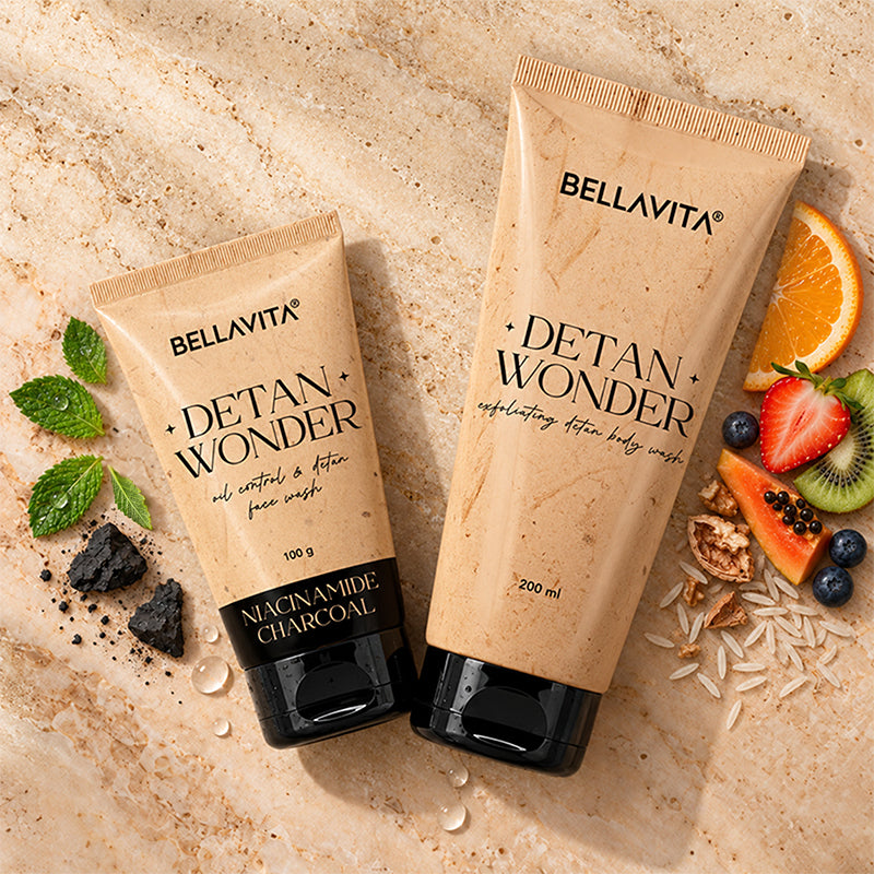 Detan Wonder Facewash (Pack Of 1) + Detan Wonder Exfoliating Detan Body Wash