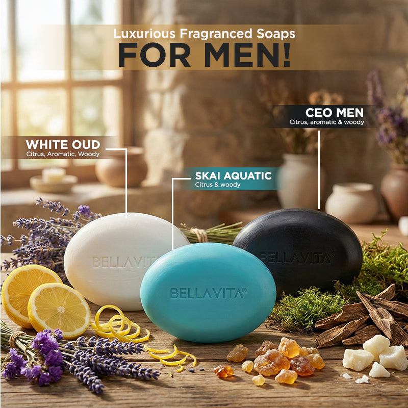 Perfumed Bathing Bar (Soaps) For Men - 3 x 100g