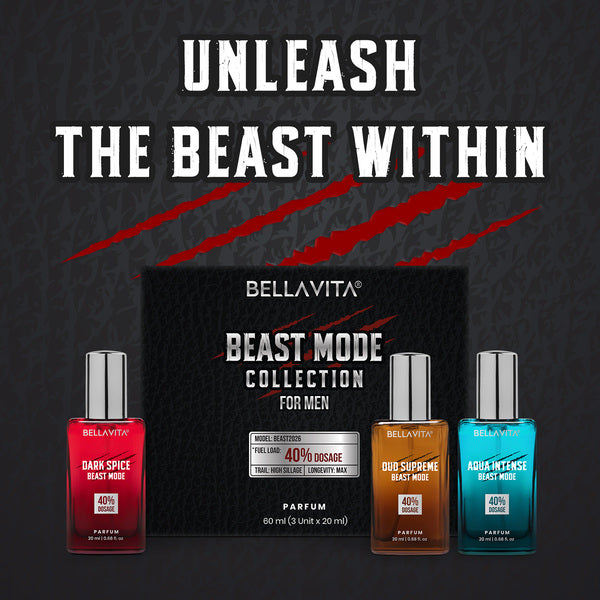 Beast Mode Perfume Gift Set for Men | 12 hr+ long lasting | 3 x 20ml
