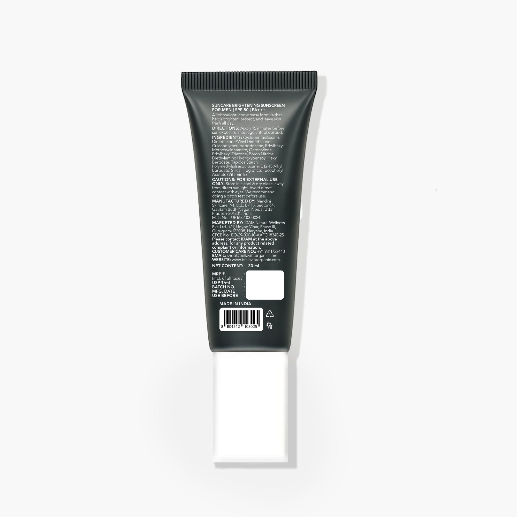 Bellavita Instant Brightening Cream For Men | 30 ml