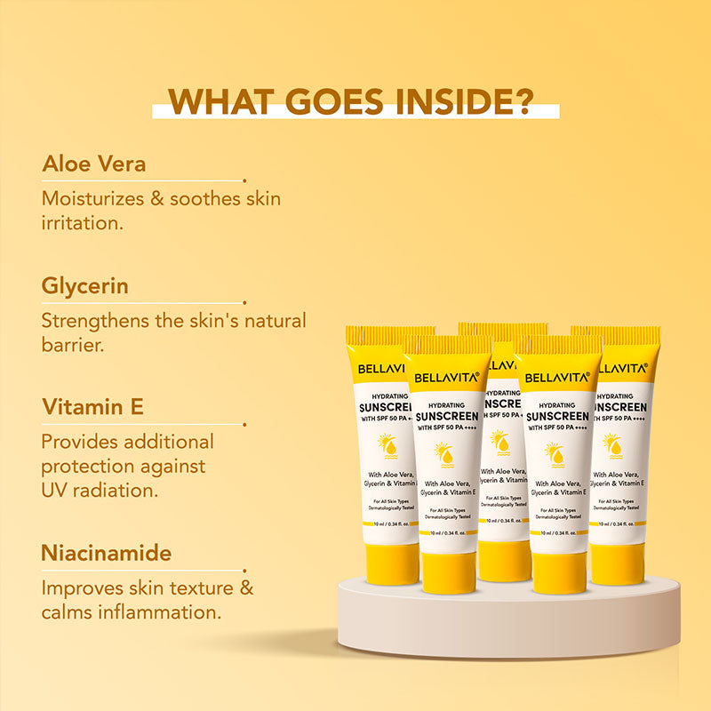 Mini Travel-Ready Hydrating Sunscreen - 10ml | Pack of 5