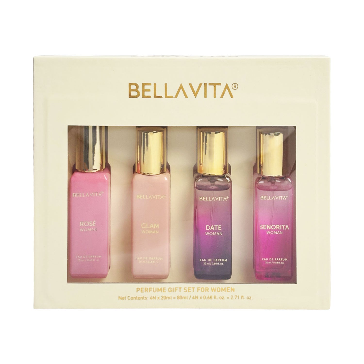 BELLAVITA GIFT SET WOMAN PERFUME 4X20 ML @649