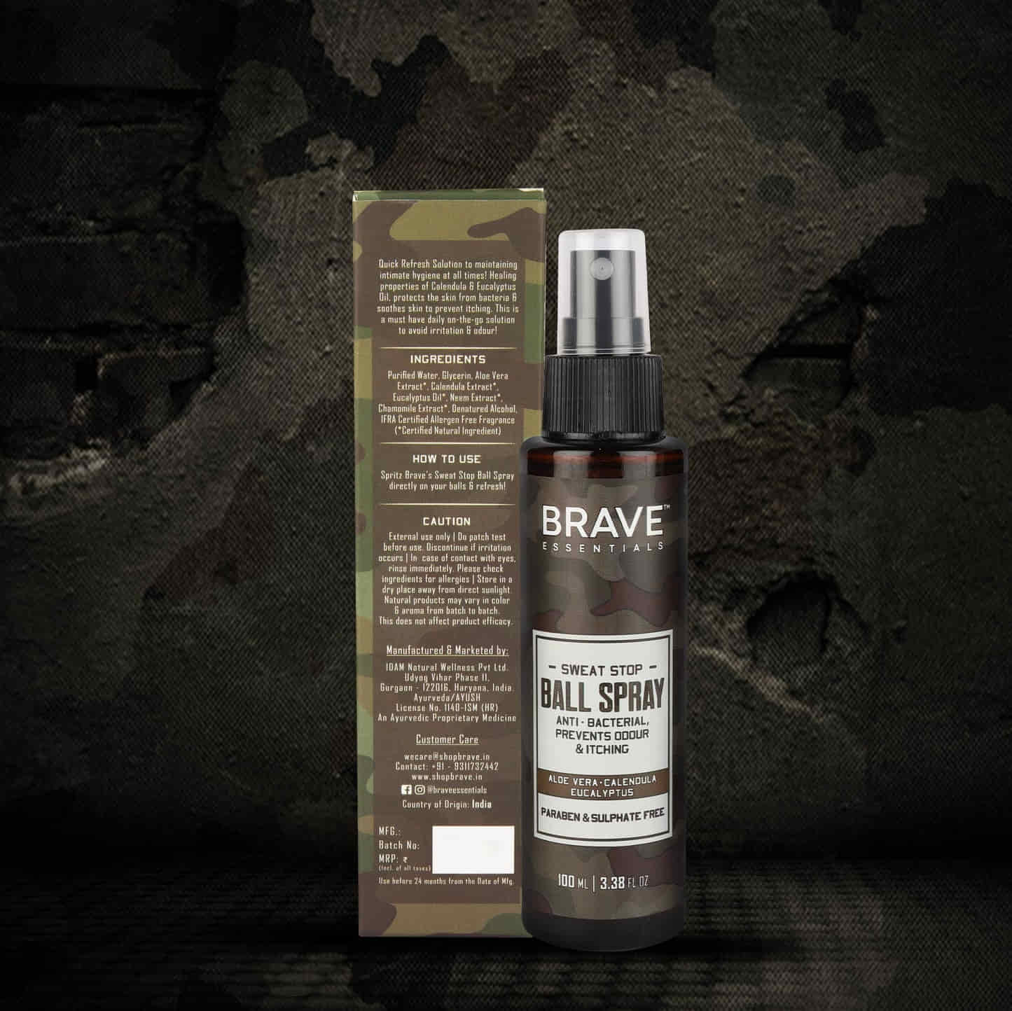 Brave Essentials - Sweat-Stop Ball Spray - 100ml