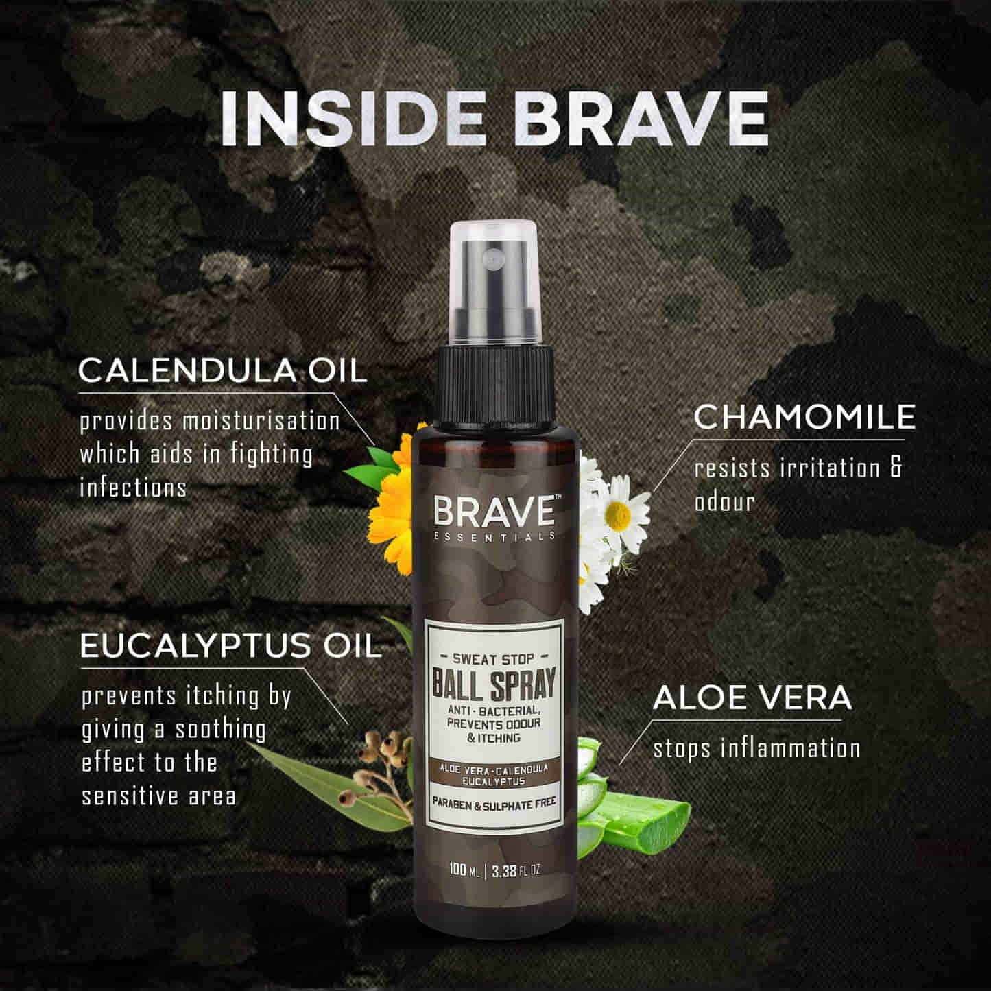 Brave Essentials - Sweat-Stop Ball Spray - 100ml