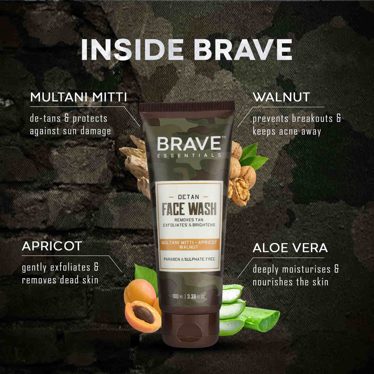 Brave Essentials - De-Tan Face Wash - 100ml