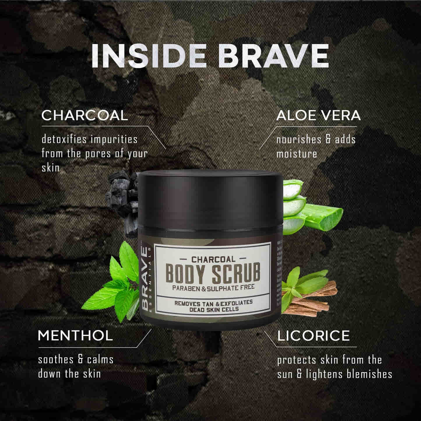 Brave Essentials - Charcoal Body Scrub - 100gm