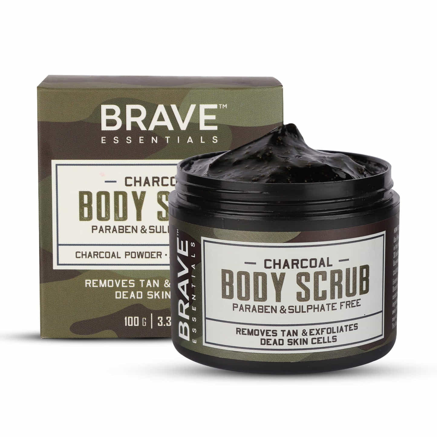 Brave Essentials - Charcoal Body Scrub - 100gm