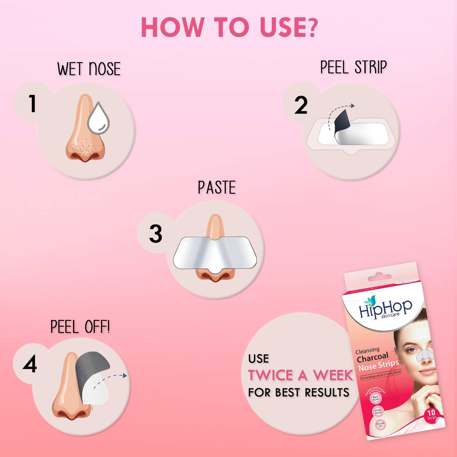 Blackhead Remover Strips For Women - 6 Strips