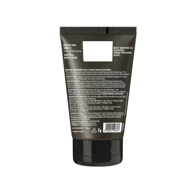 Detan Wonder 2-in-1 Face Wash For Men