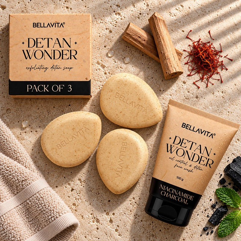 Detan Wonder Oil Control &amp; Detan Facewash (Pack Of 3) + De-Tan Wonder Soap