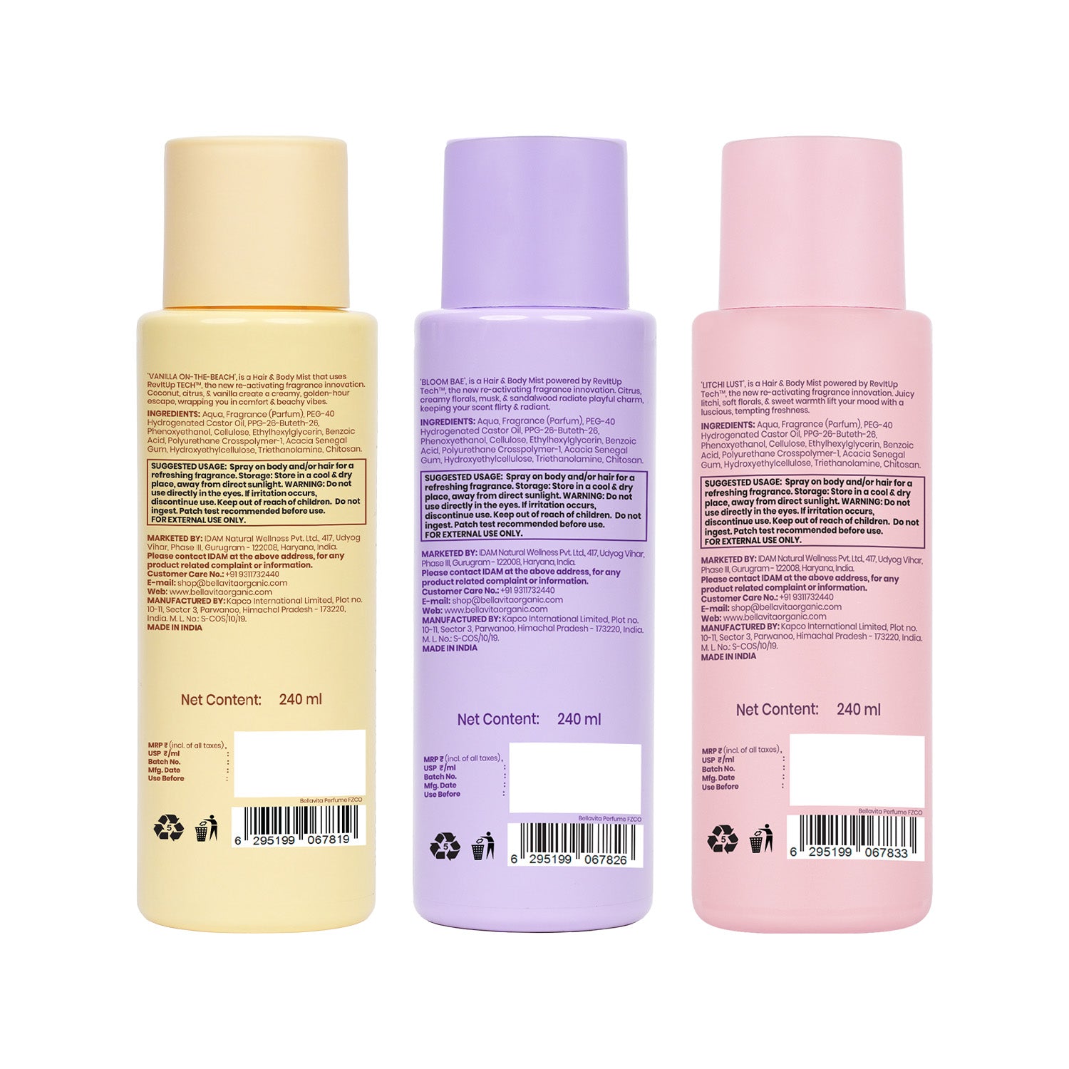 VANILLA On-The-Beach + Bloom Bae + Litchi Lust