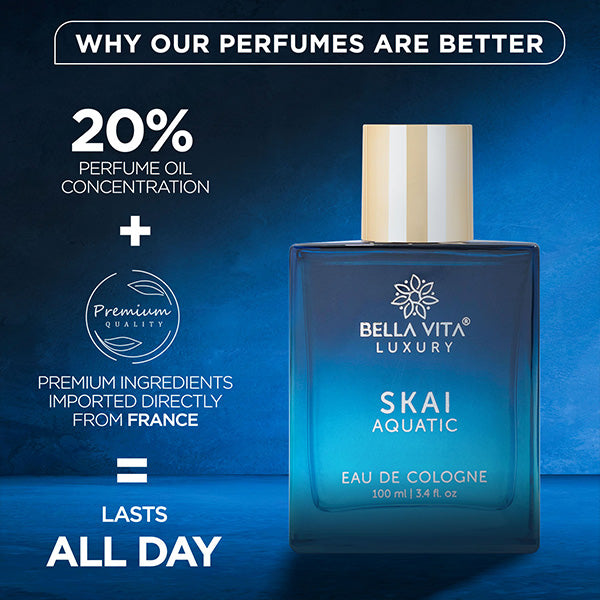 Bella Vita Organic Skai Aquatic Eau De Cologne Unisex Perfume, 100 ml