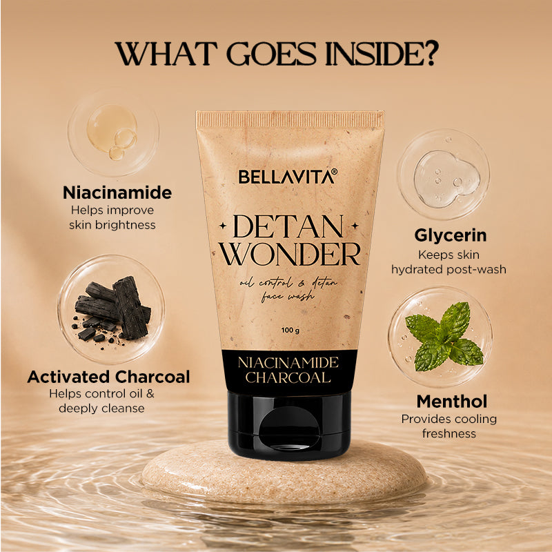 Detan Wonder Facewash (Pack Of 1) + Detan Wonder Exfoliating Detan Body Wash