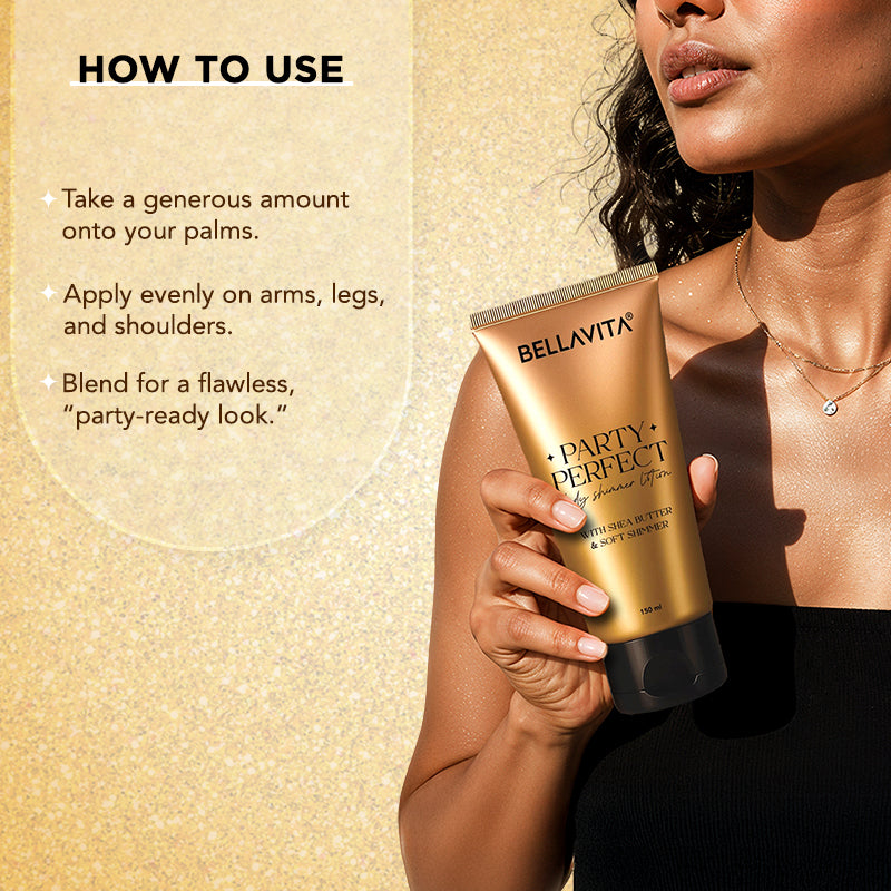(Glow &amp; Gold Combo) Party Perfect Shimmer Body Lotion + OUD Gold Unisex Perfume
