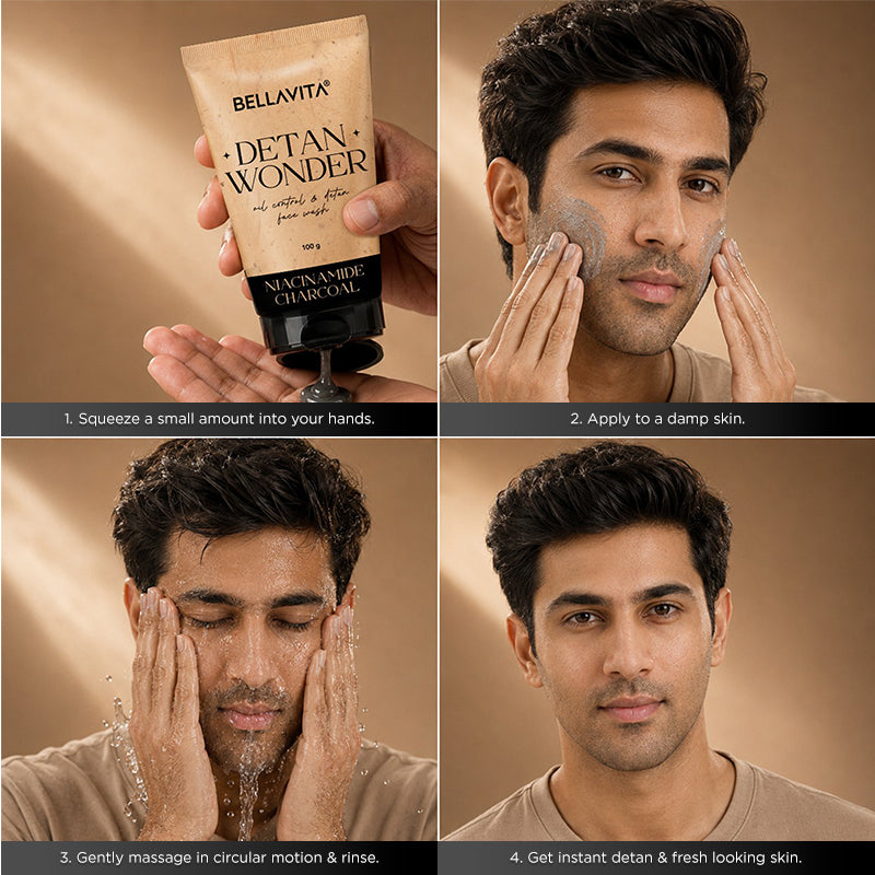 Detan Wonder Facewash (Pack Of 1) + Detan Wonder Exfoliating Detan Body Wash