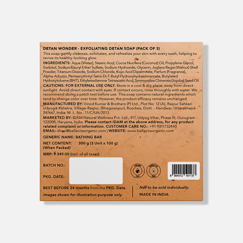DETAN WONDER  EXFOLIATING DETAN SOAP (Pack of 3)