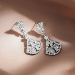 Crystal Studded Drop Earrings