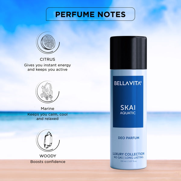 Skai Aquatic Man Body Parfum No Gas Deodorant - 150ml