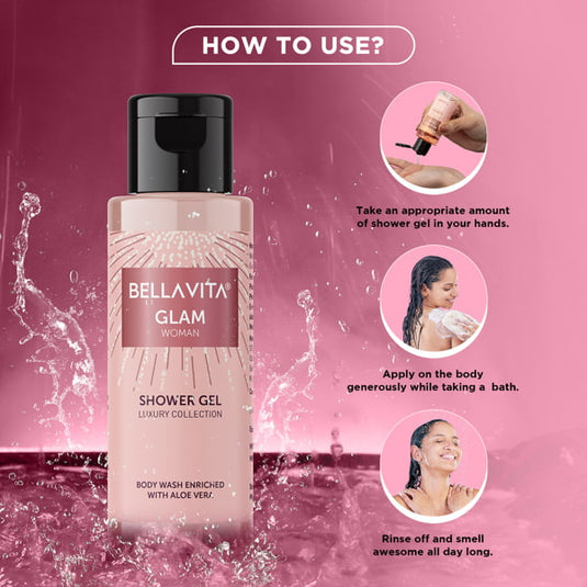 Shower Gel Trial Kit for Women | Body Wash Pack with Free Loofah Pouch ...