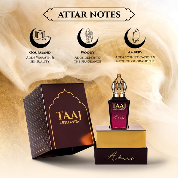 Taaj Color Taaj Ameer Attar - 12ml | Alcohol Free Attar for Men and Women I BellaVita