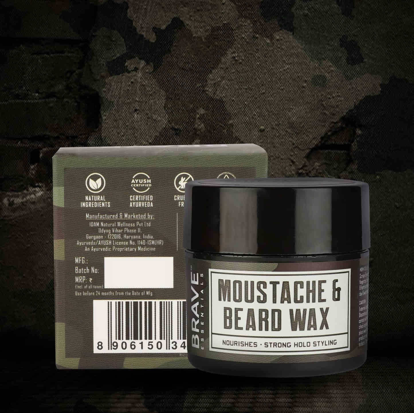 Brave Essentials - Moustache & Beard Wax, 50gm