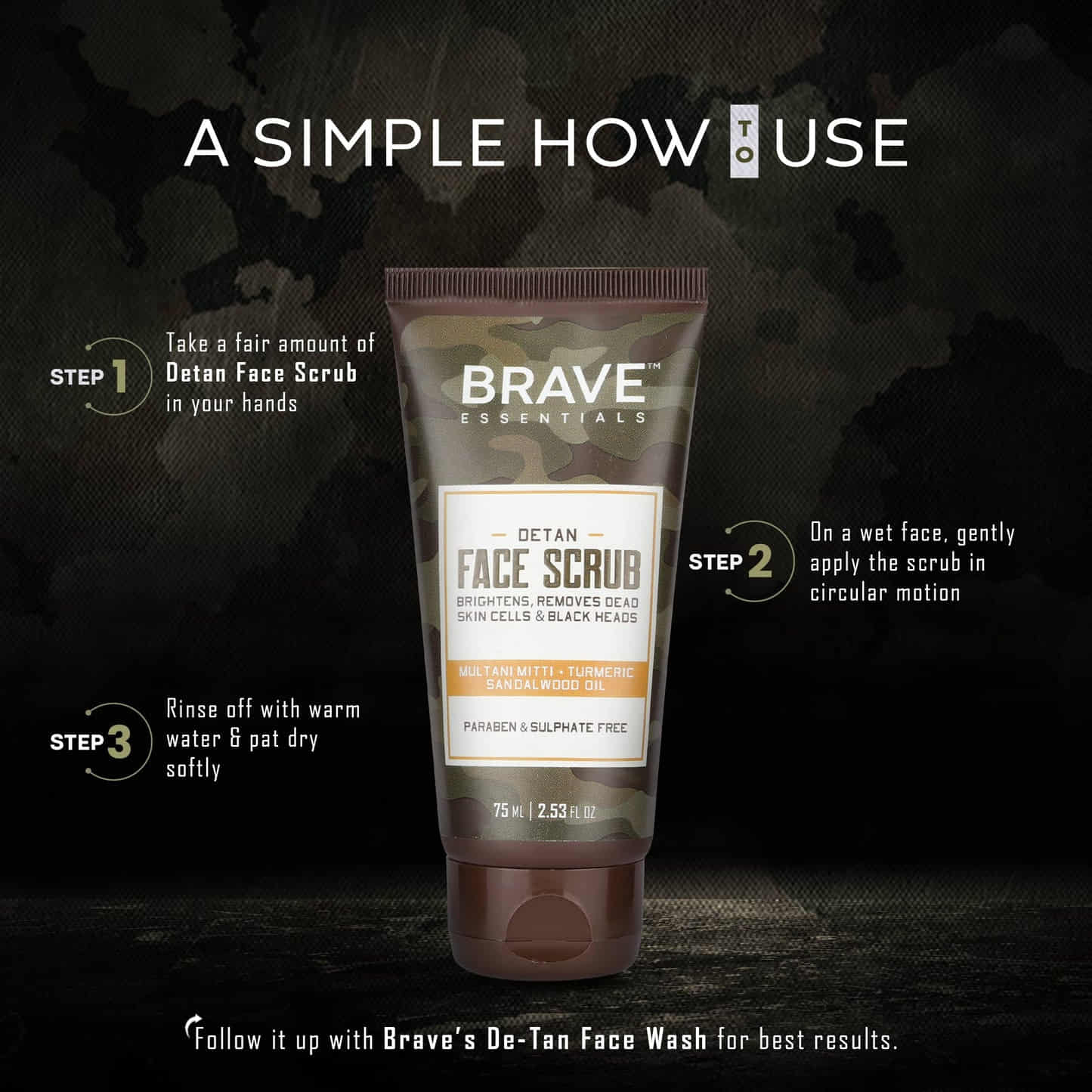 Brave Essentials - De-Tan Face Scrub, 75ml