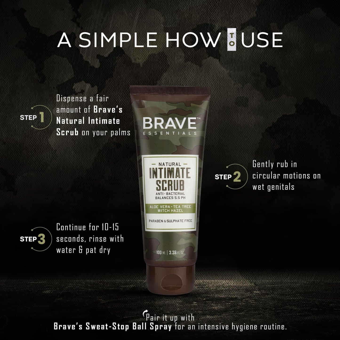 Brave Essentials - Natural Intimate Scrub - 100ml