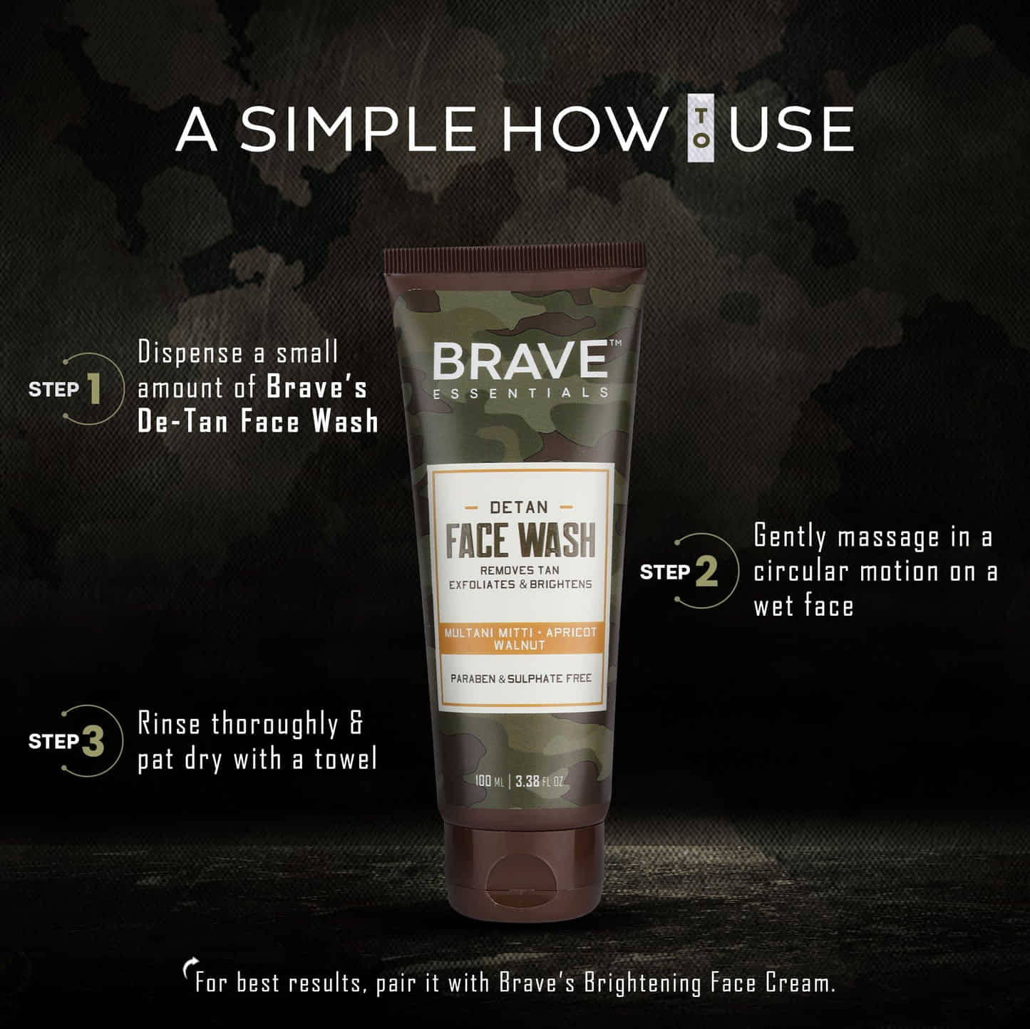 Brave Essentials - De-Tan Face Wash - 100ml
