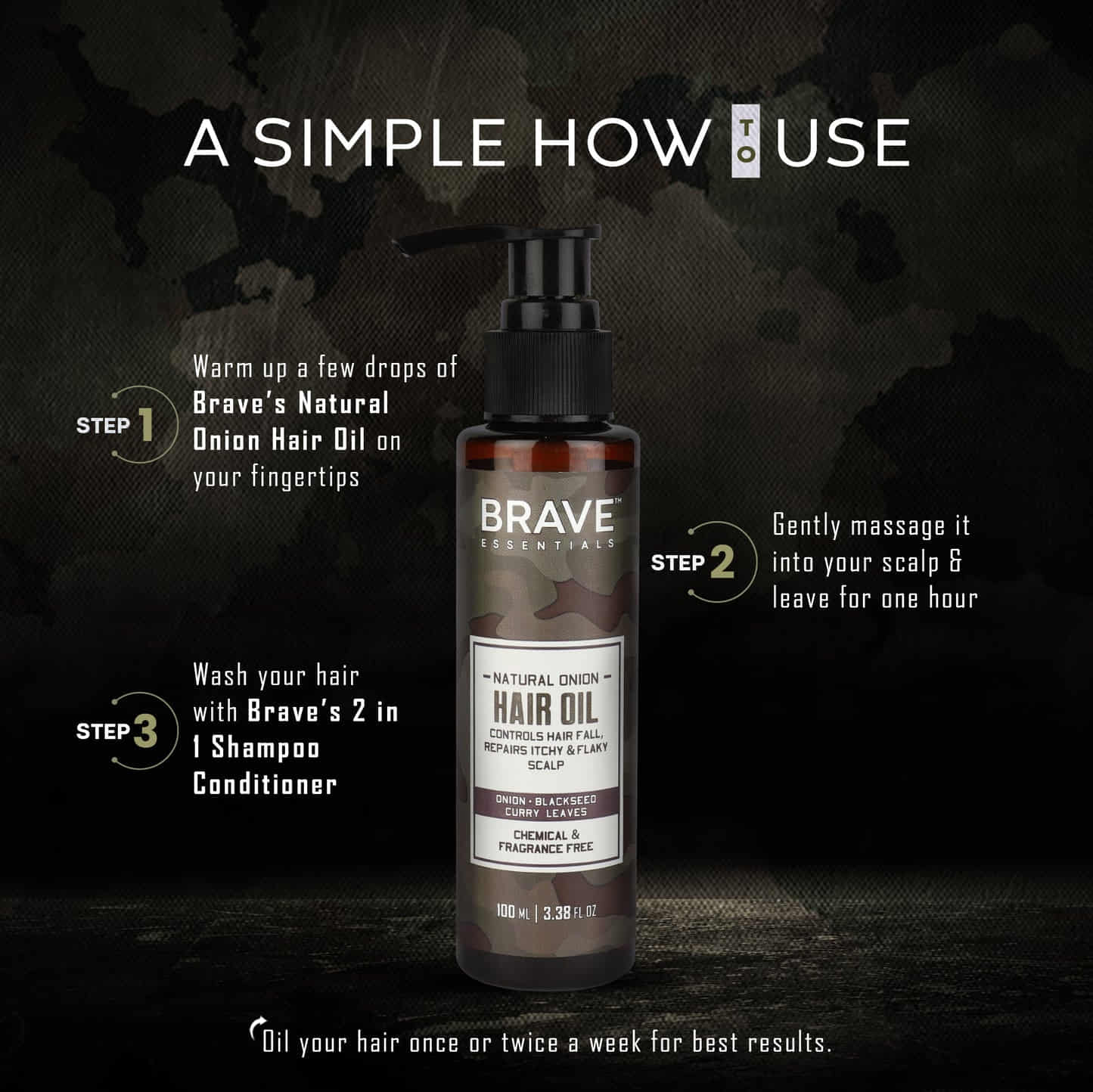Brave Essentials - Natural Onion Hair Oil, 100ml