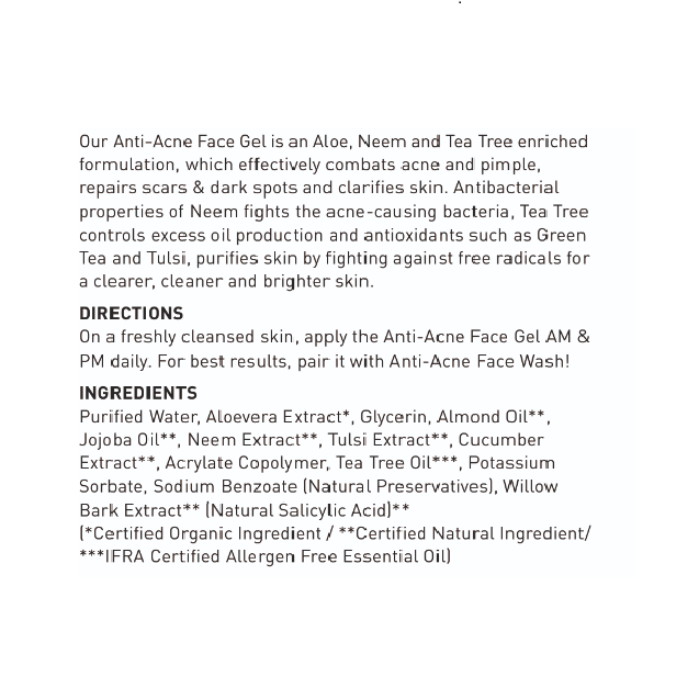 Anti Acne, Pimple Scar Spots Removal Gel For Men &amp; Women - 50gms