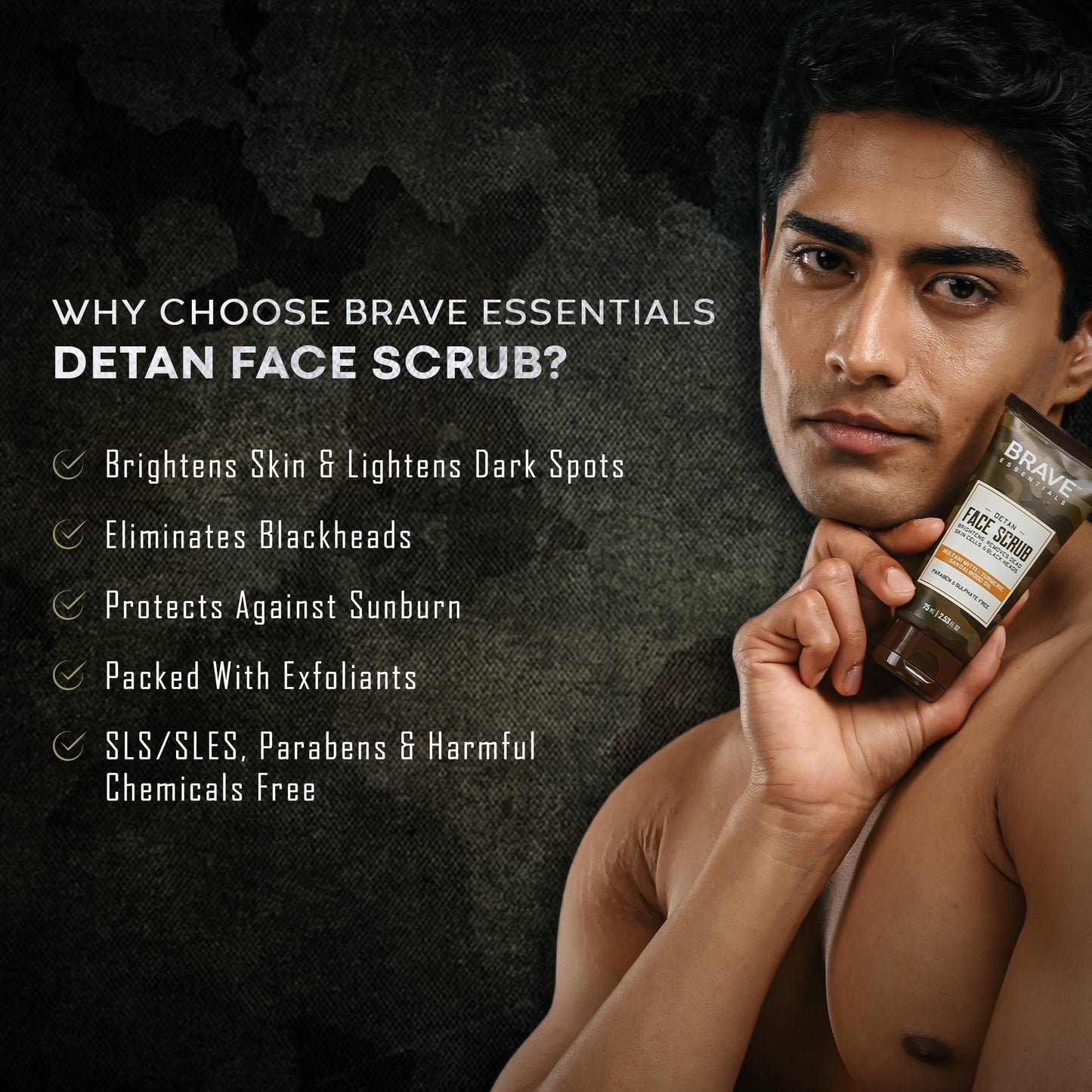 Brave Essentials - De-Tan Face Scrub, 75ml