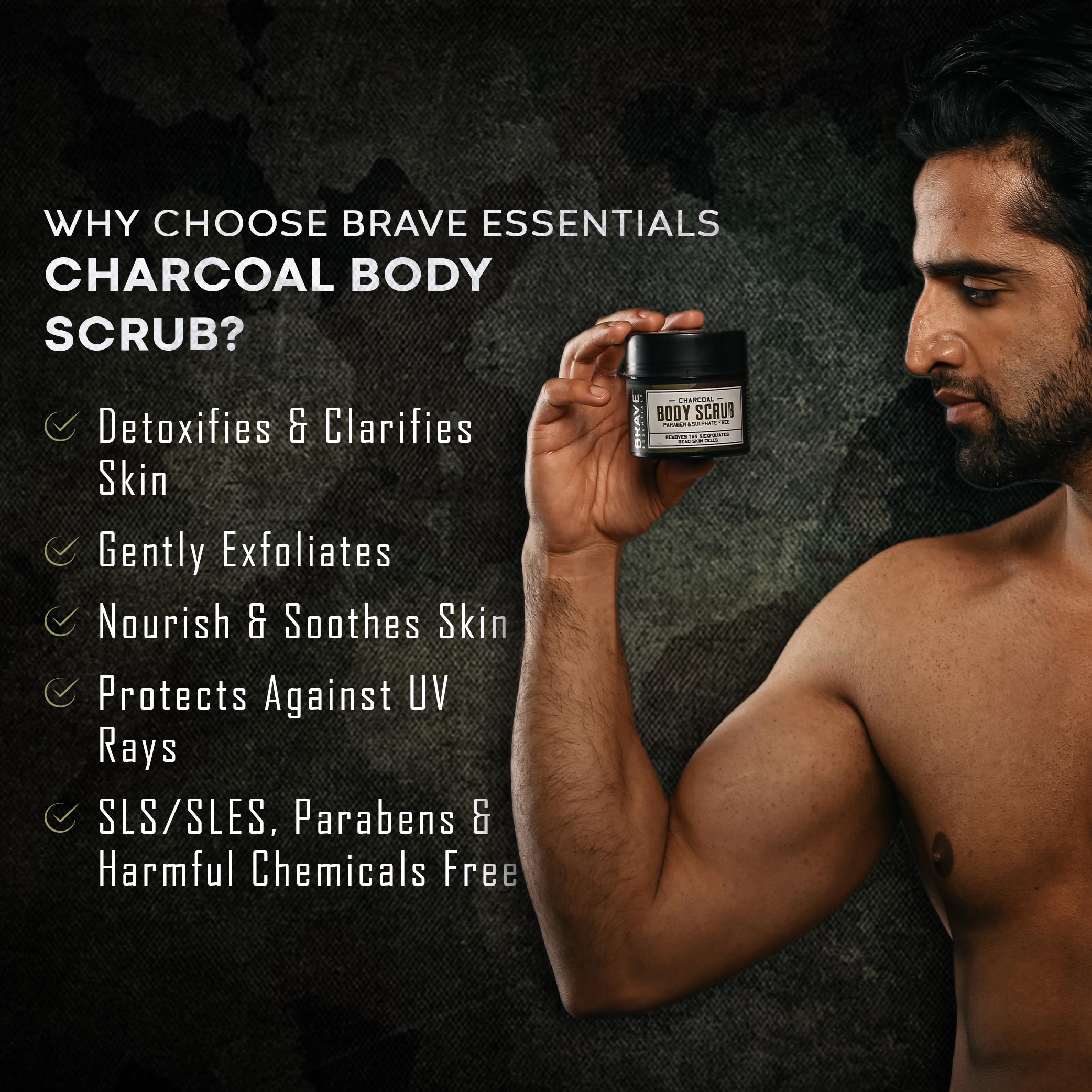 Brave Essentials - Charcoal Body Scrub - 100gm