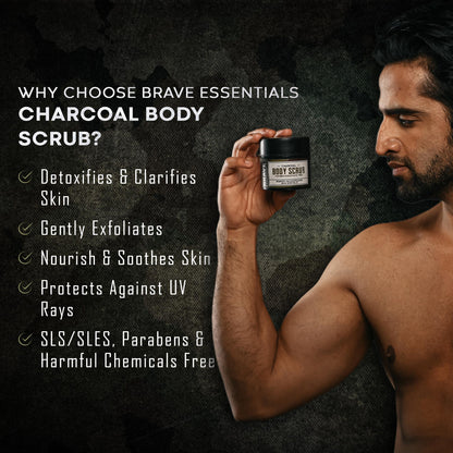 Brave Essentials - Charcoal Body Scrub - 100gm