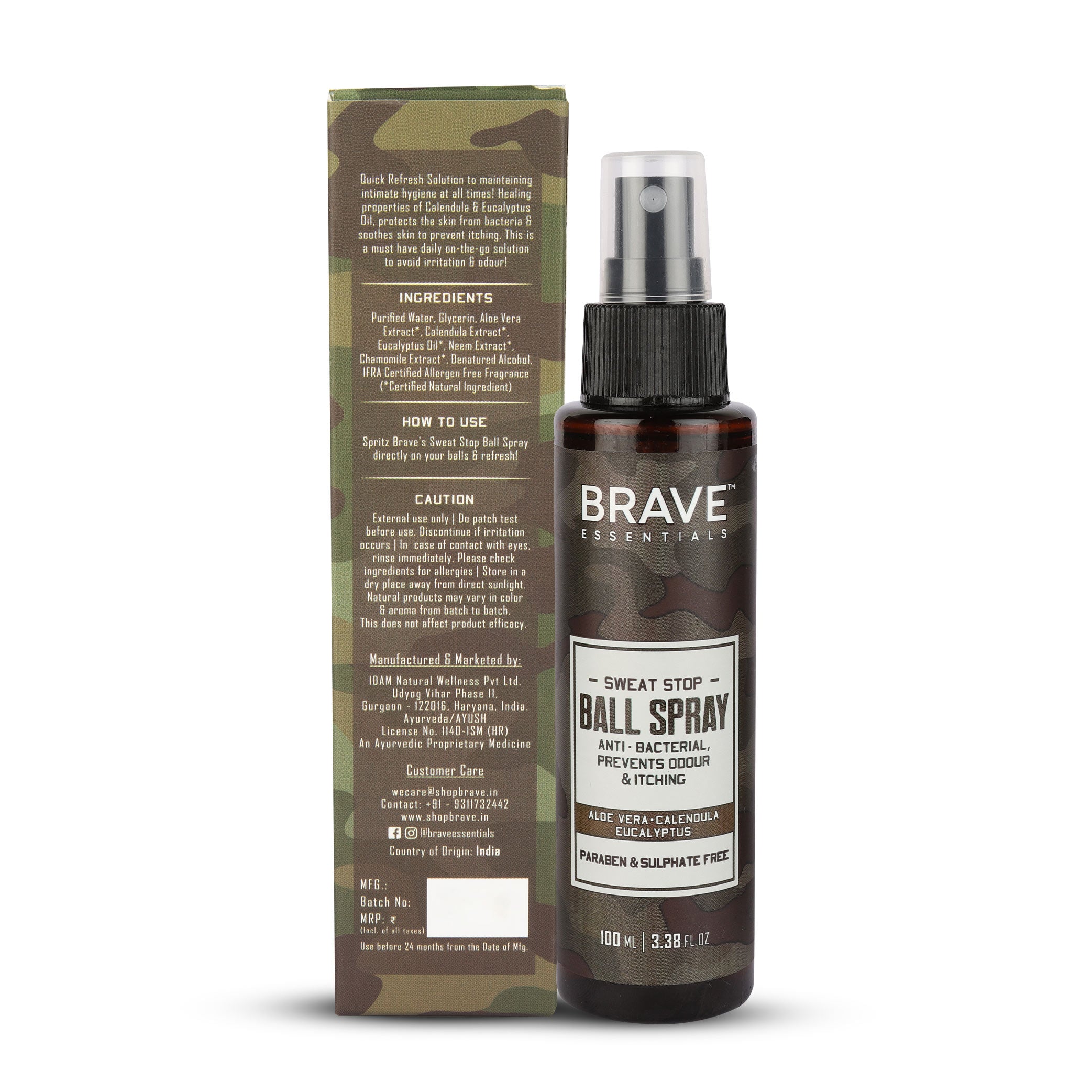 Brave Essentials - Sweat-Stop Ball Spray - 100ml