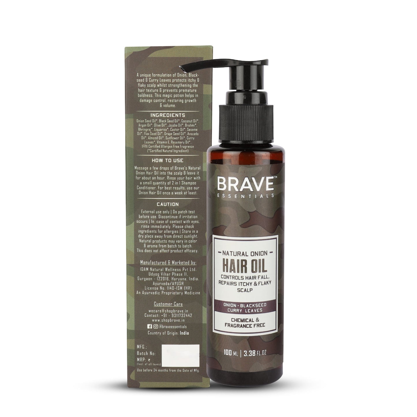 Brave Essentials - Natural Onion Hair Oil, 100ml