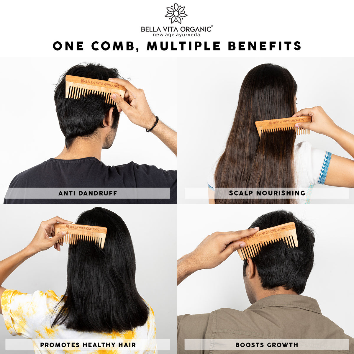 Buy Best Neem Wood Comb Online in India Under ₹200 I BellaVita